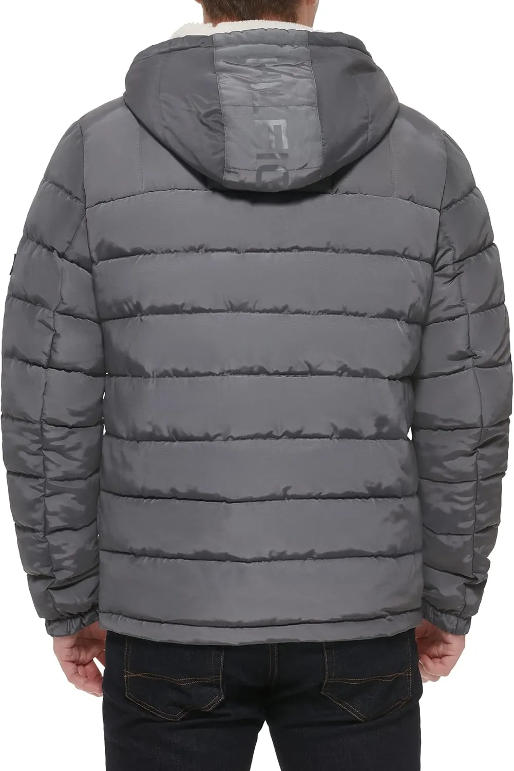 Tommy Hilfiger Men's Midweight Sherpa Lined Hooded Water Resistant Puffer Jacket