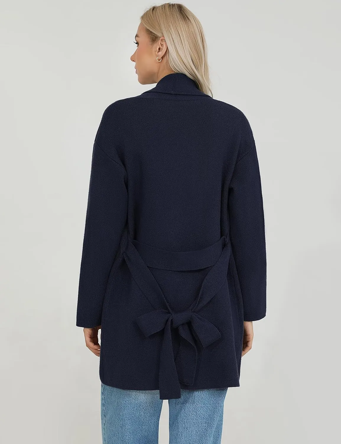 Totatuit Long Cardigan Sweaters for Women with Belt 2025 Fall Spring Open Front Knit Sweaters for Women with Pockets