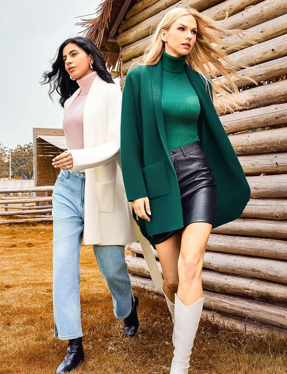 Totatuit Long Cardigan Sweaters for Women with Belt 2025 Fall Spring Open Front Knit Sweaters for Women with Pockets