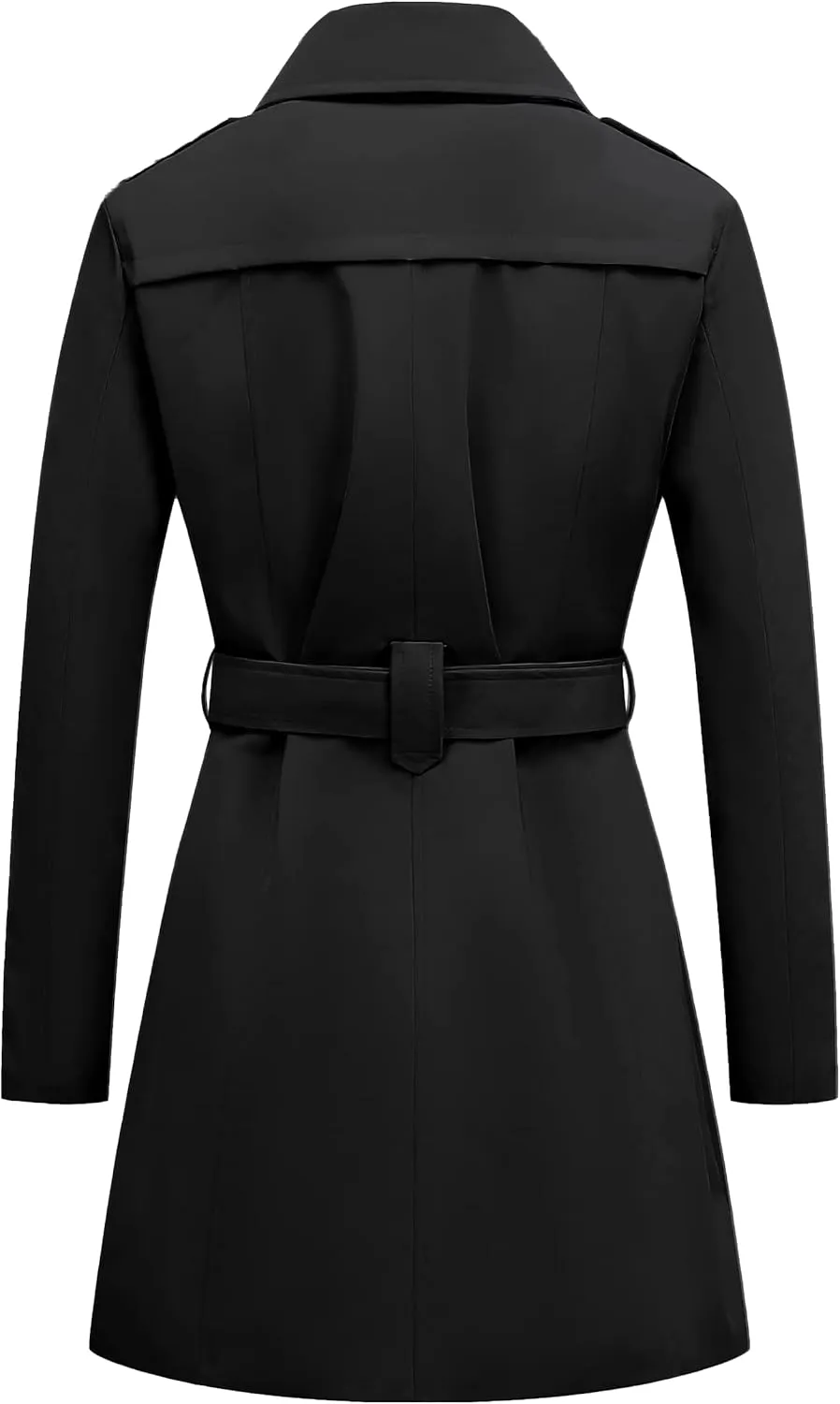 TRATENBY Women's Trench Coat Long Double Breasted Peacoat for Outerwear Trench Knee Length