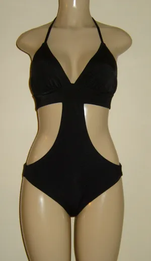 Triangle top rib band swimsuit monokini