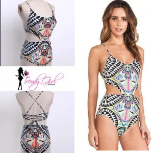 Tribal Print Swimsuit