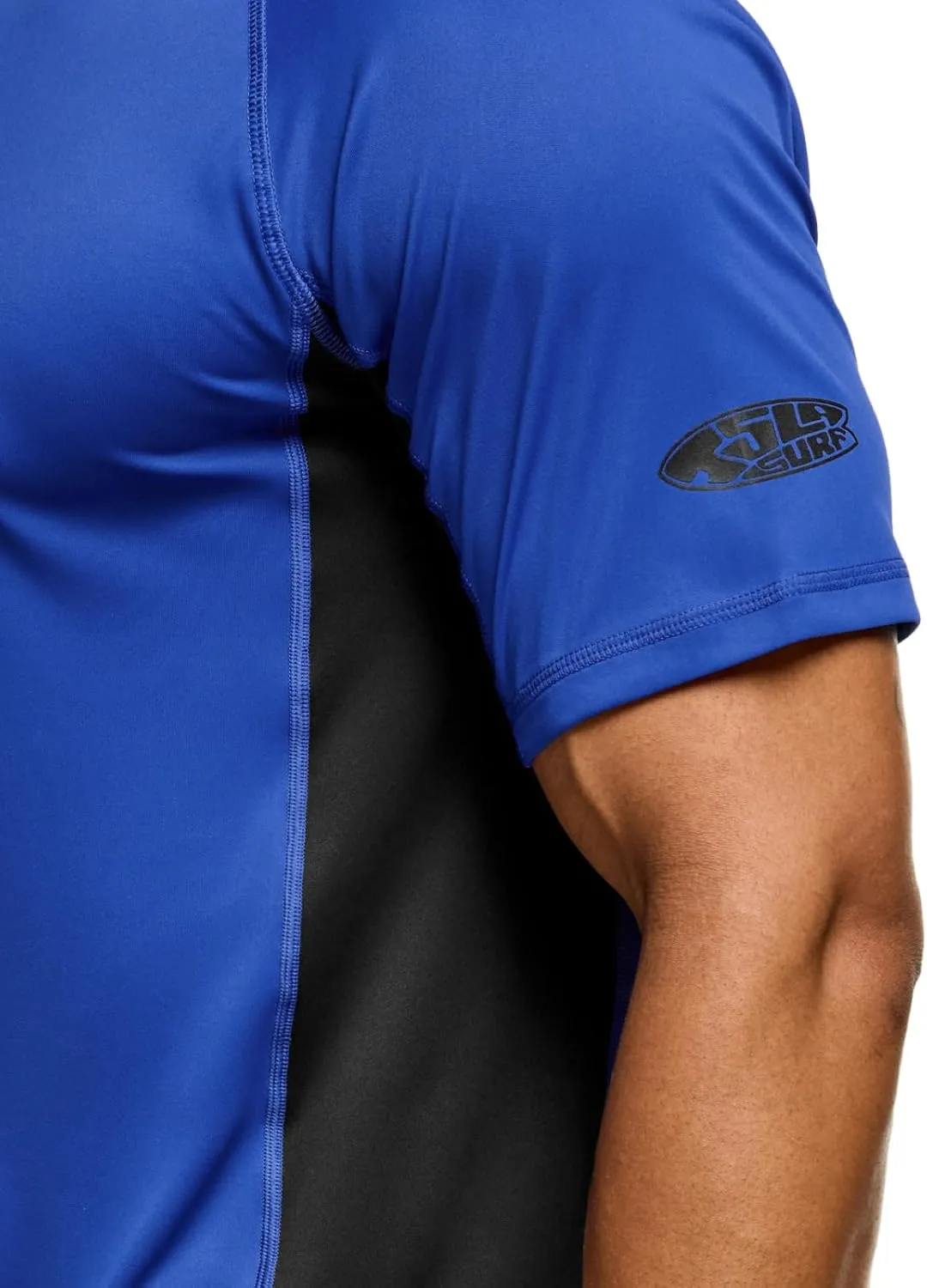 TSLA Men's Rashguard Swim Shirts, UPF 50  Protection Quick Dry, Stretch Comfort Fit, Flatlock Seams, Outdoor & Water Sports
