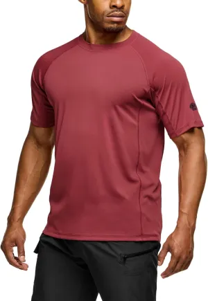 TSLA Men's Rashguard Swim Shirts, UPF 50  Protection Quick Dry, Stretch Comfort Fit, Flatlock Seams, Outdoor & Water Sports