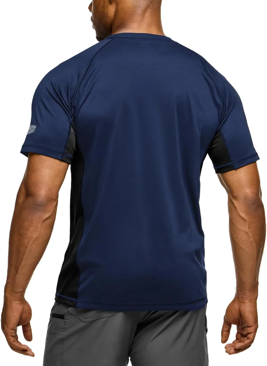 TSLA Men's Rashguard Swim Shirts, UPF 50  Protection Quick Dry, Stretch Comfort Fit, Flatlock Seams, Outdoor & Water Sports