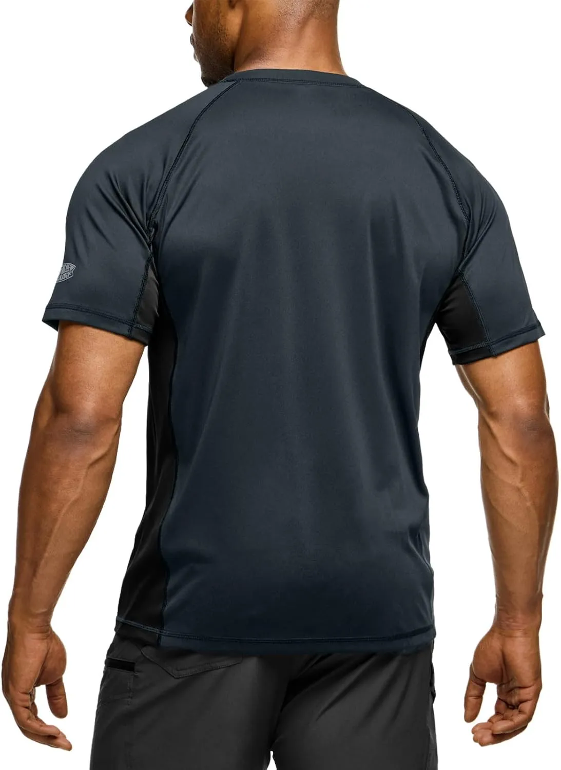 TSLA Men's Rashguard Swim Shirts, UPF 50  Protection Quick Dry, Stretch Comfort Fit, Flatlock Seams, Outdoor & Water Sports