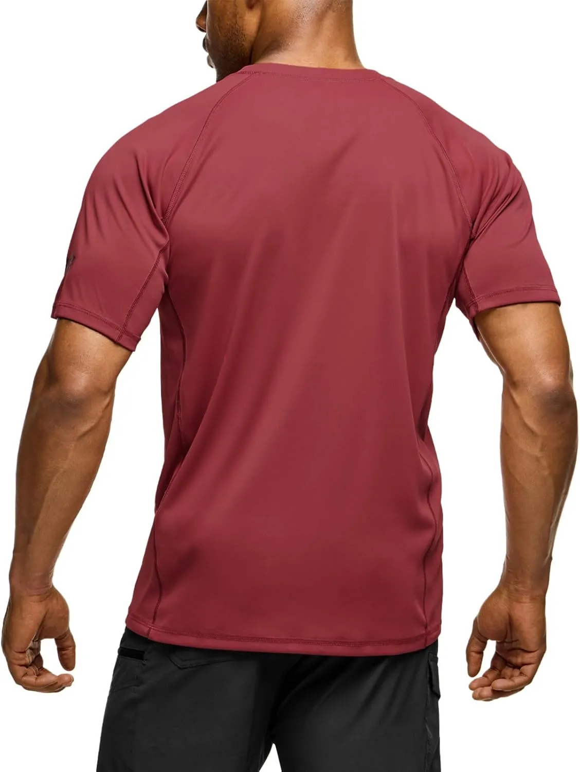TSLA Men's Rashguard Swim Shirts, UPF 50  Protection Quick Dry, Stretch Comfort Fit, Flatlock Seams, Outdoor & Water Sports