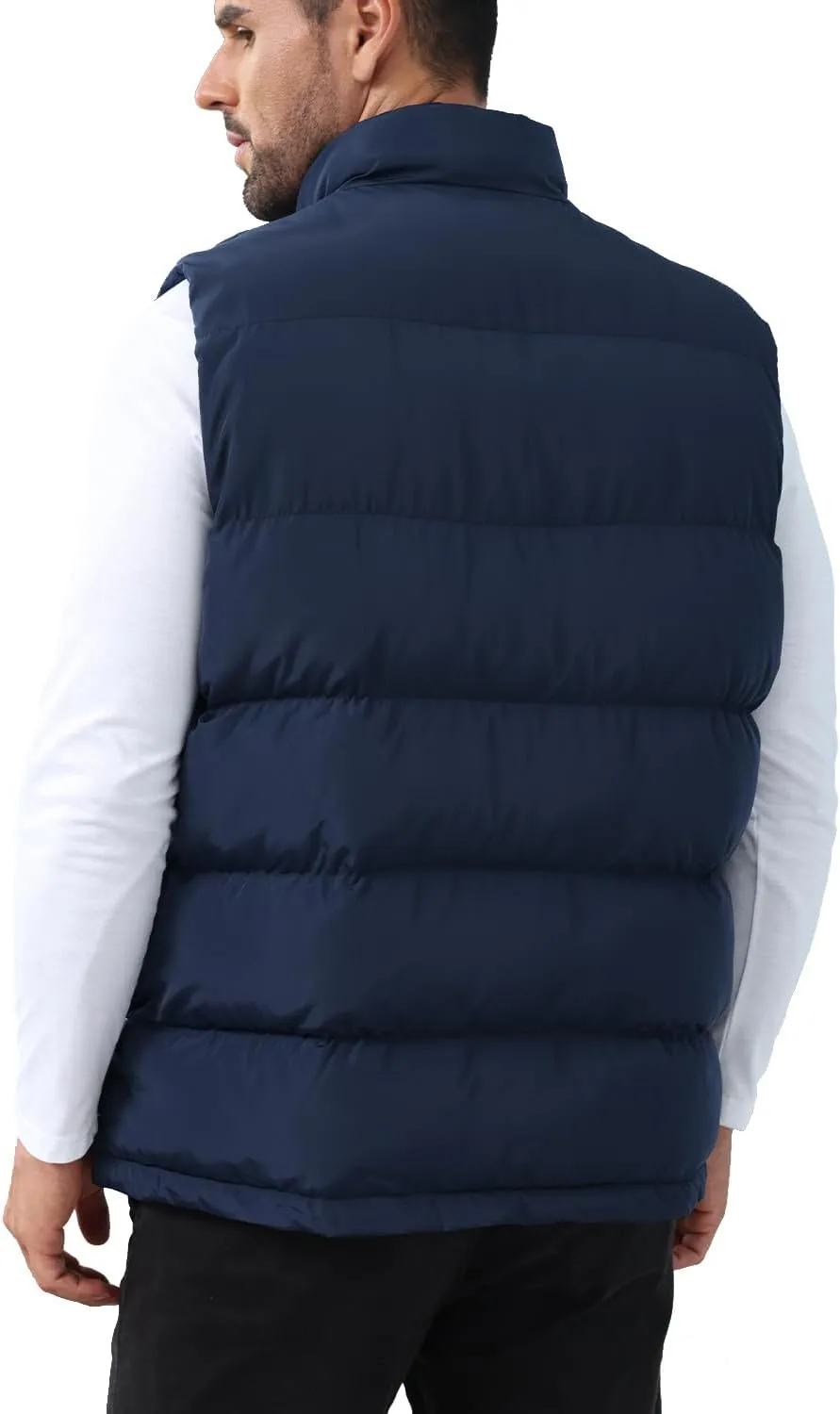 TUVEKE Men's Puffer Vest Sherpa Lined Outdoor Zipper Fleece Vest Warm Sleeveless Men Winter Jackets Water-Resistant M-3XL
