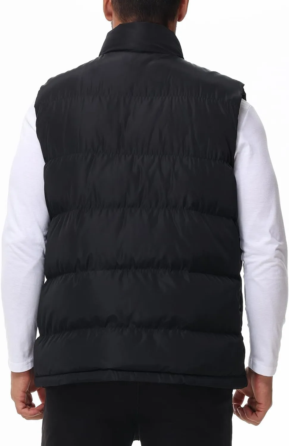 TUVEKE Men's Puffer Vest Sherpa Lined Outdoor Zipper Fleece Vest Warm Sleeveless Men Winter Jackets Water-Resistant M-3XL