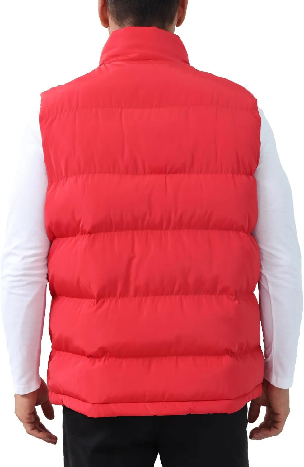 TUVEKE Men's Puffer Vest Sherpa Lined Outdoor Zipper Fleece Vest Warm Sleeveless Men Winter Jackets Water-Resistant M-3XL