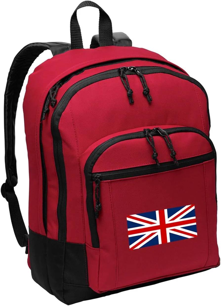 UK British Flag Backpack MEDIUM CLASSIC Style With Laptop Sleeve