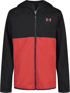 Under Armour Boys' Sim Softshell Jacket, Hooded with Zipper Closure, Water-Resistant & Lightweight