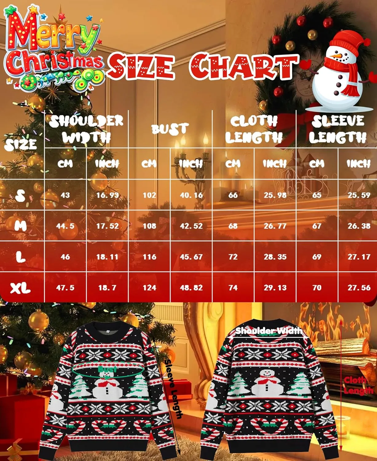 Unisex Ugly Christmas Sweaters Adult Long Sleeve Crewneck Sweaters Funny Top Pullover Xmas Party Family Gatherings