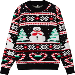 Unisex Ugly Christmas Sweaters Adult Long Sleeve Crewneck Sweaters Funny Top Pullover Xmas Party Family Gatherings
