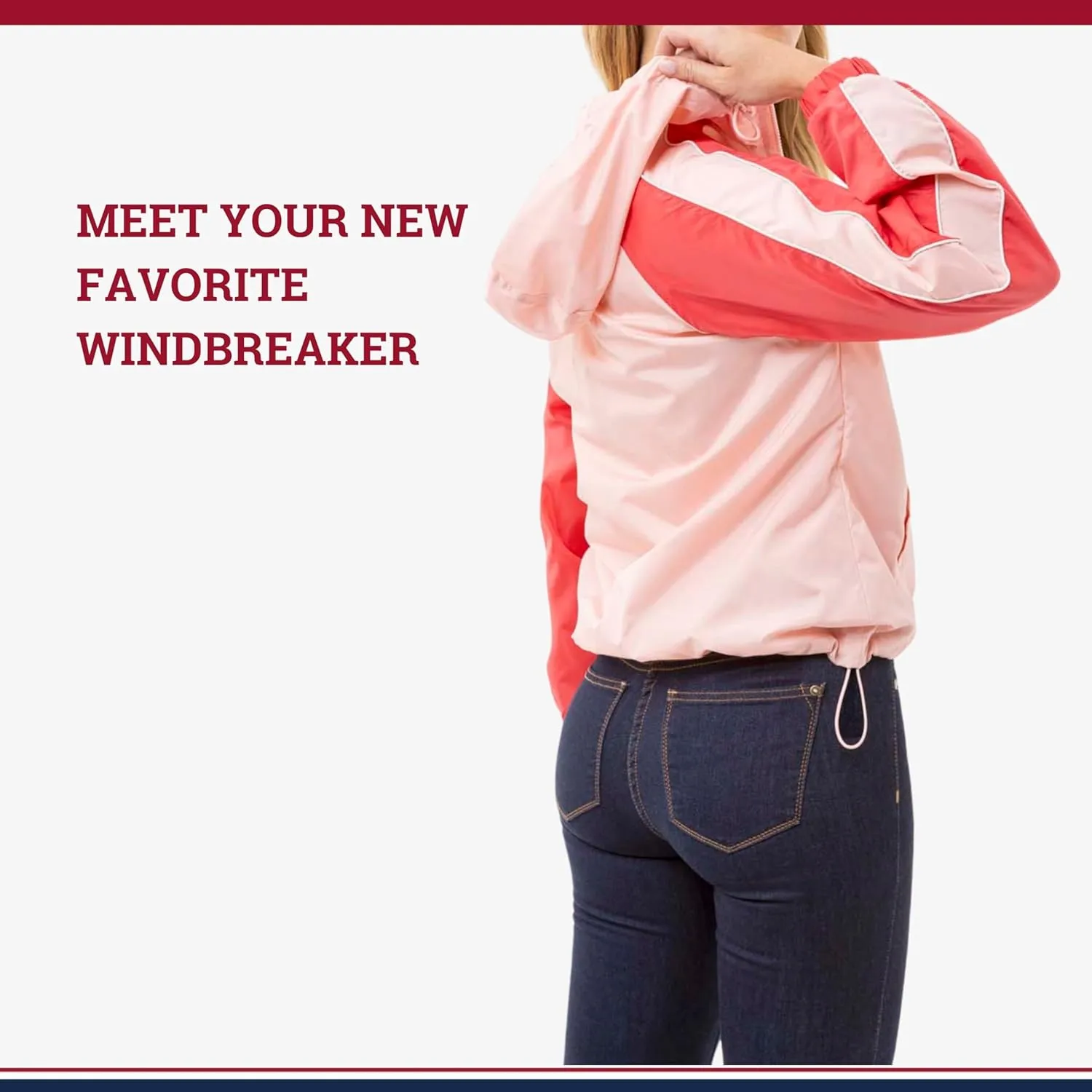 U.S. Polo Assn. Women's Hooded Raglan Sleeve Varsity Windbreaker W/Piping Poly Mesh Lining
