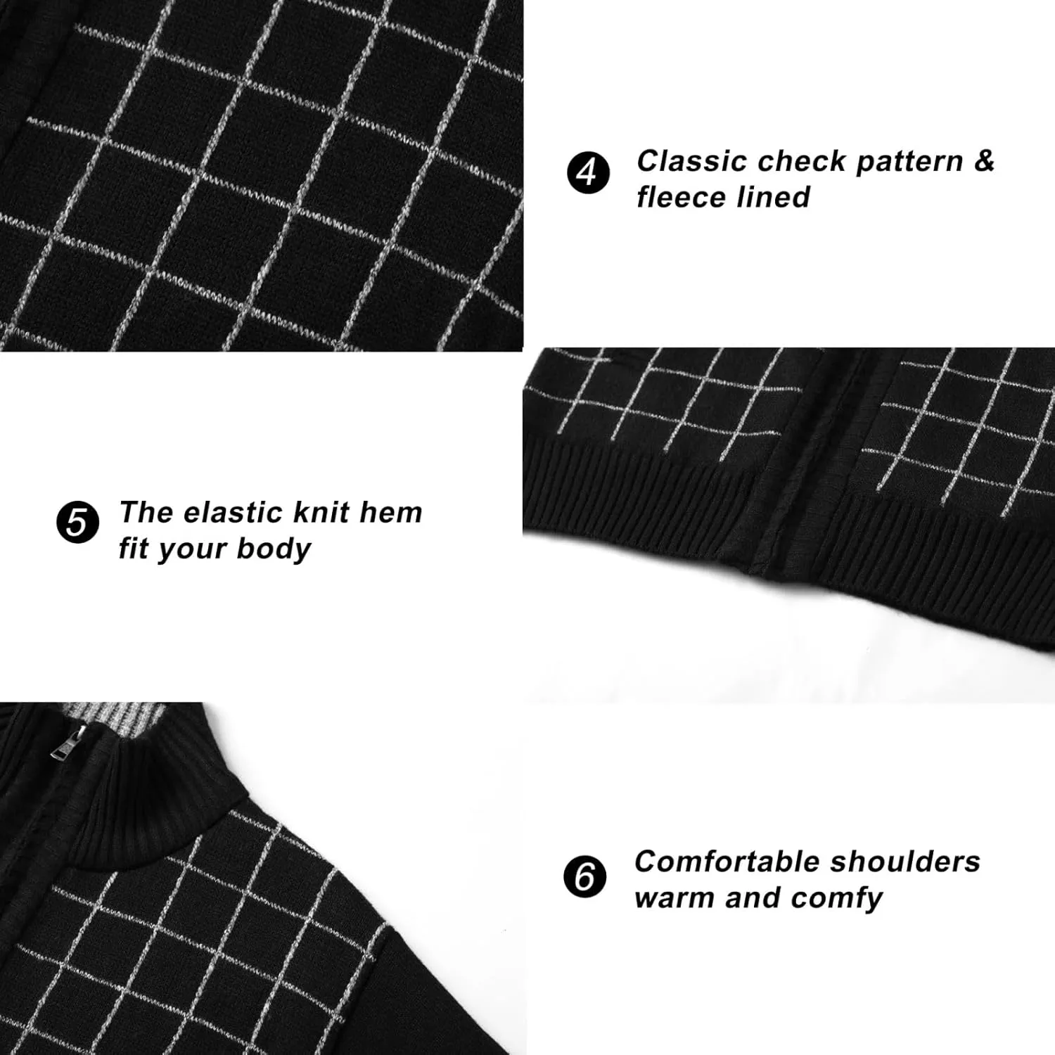 VtuAOL Men's Cardigan Sweaters Casual Full Zip Sweaters Knitted Cardigan with Pockets
