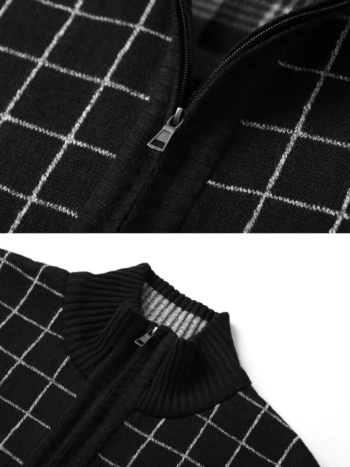 VtuAOL Men's Cardigan Sweaters Casual Full Zip Sweaters Knitted Cardigan with Pockets