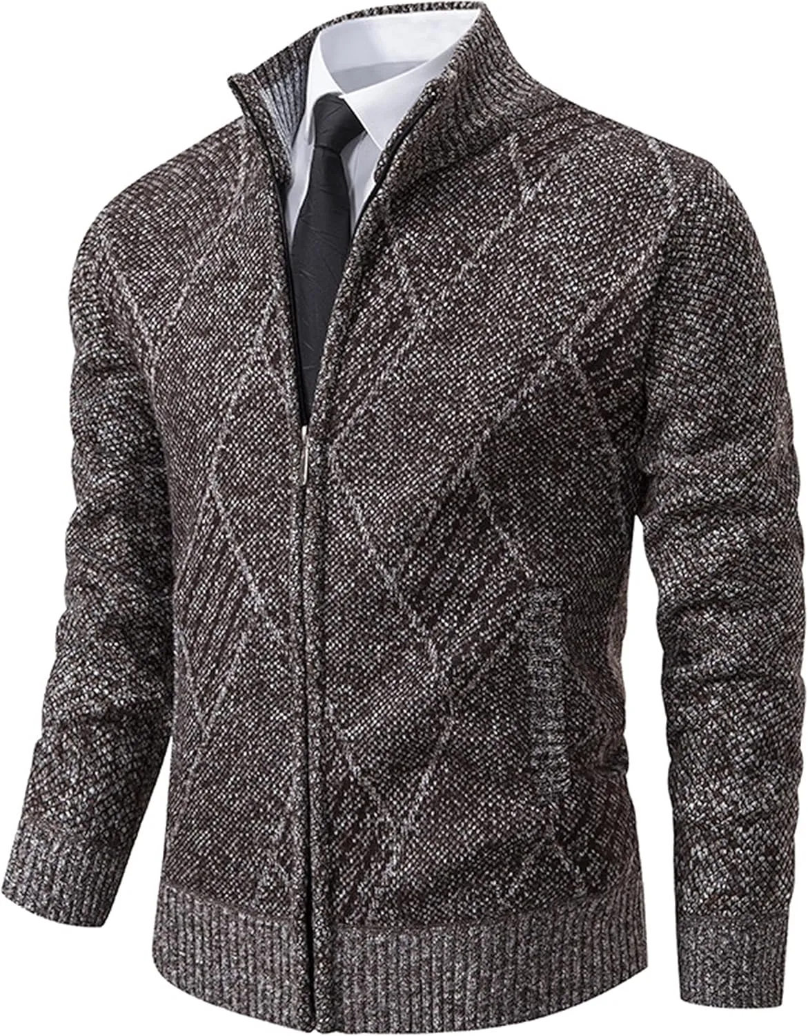 VtuAOL Men's Cardigan Sweaters Casual Full Zip Sweaters Knitted Cardigan with Pockets