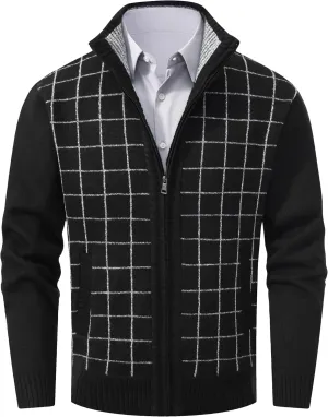 VtuAOL Men's Cardigan Sweaters Casual Full Zip Sweaters Knitted Cardigan with Pockets