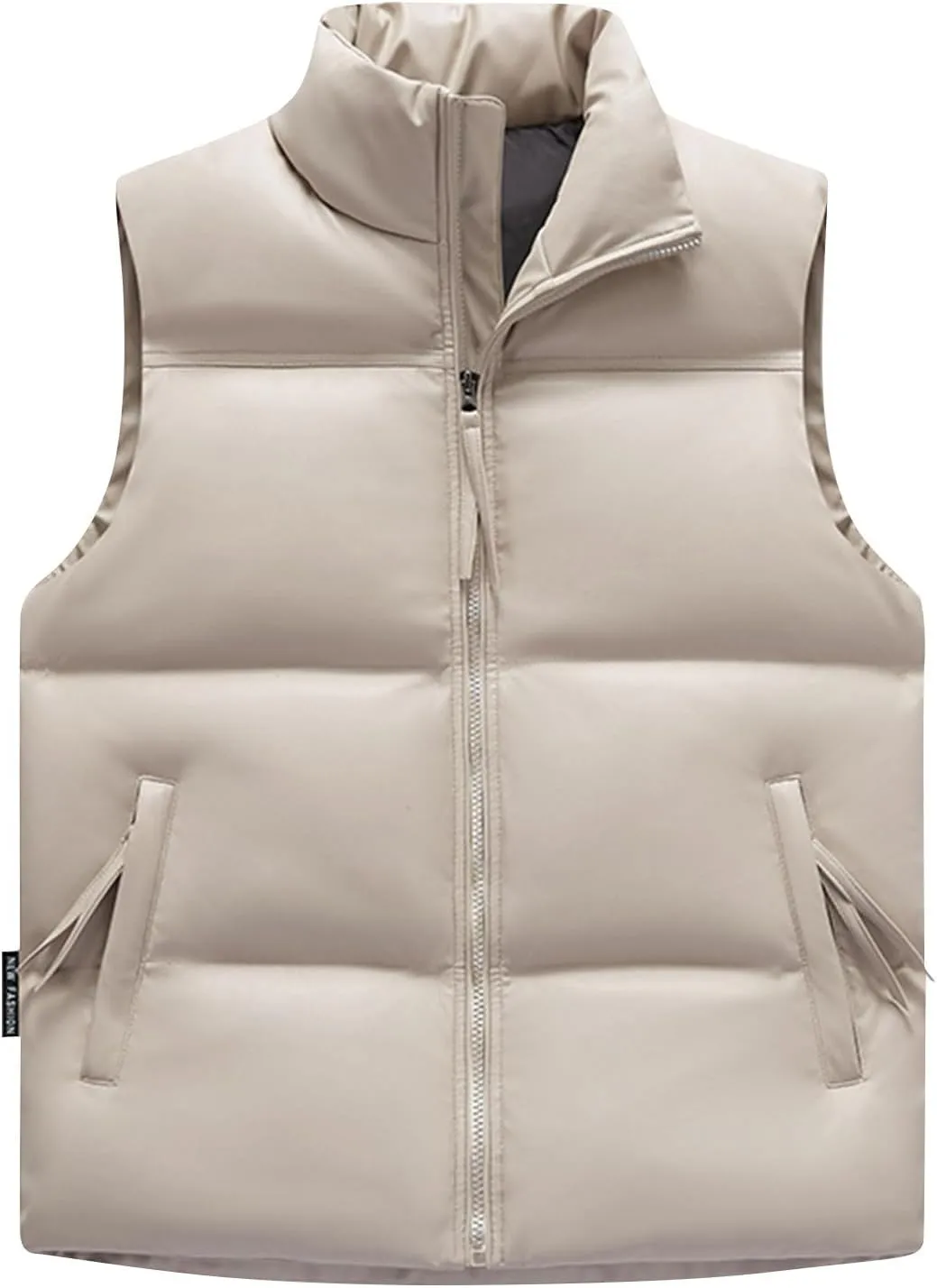 WENKOMG1 Winter Puffer Vest For Men,Lightweight Packable Ski Vest Zip Up Sleeveless Water Resistant Outerwear