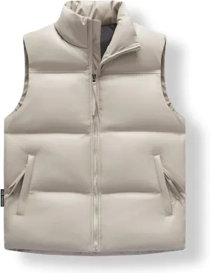 WENKOMG1 Winter Puffer Vest For Men,Lightweight Packable Ski Vest Zip Up Sleeveless Water Resistant Outerwear
