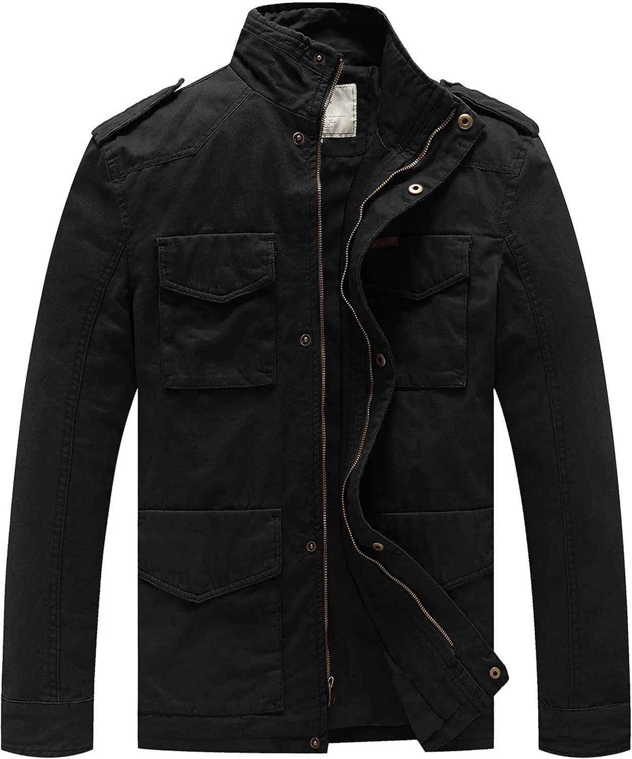WenVen Men's Lightweight Military Style Jacket Twill Cotton Windbreaker