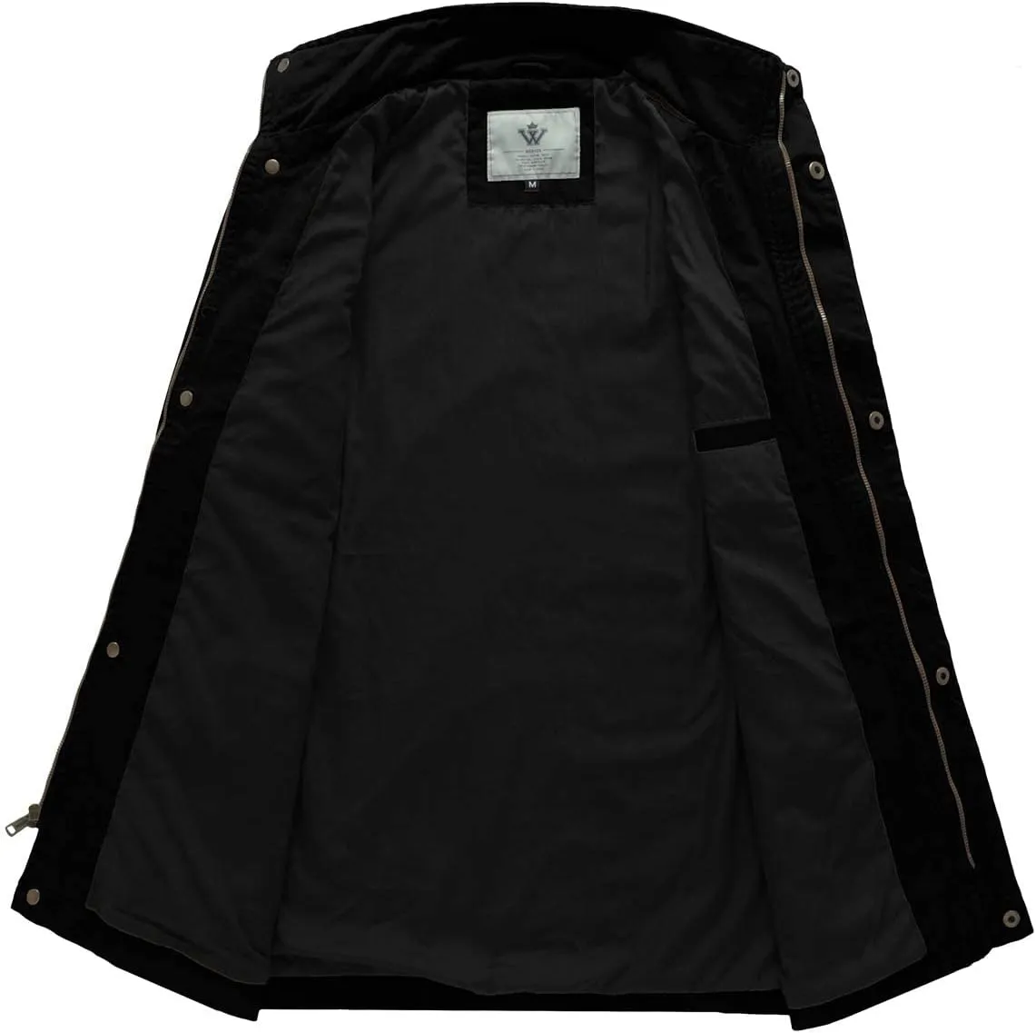 WenVen Men's Lightweight Military Style Jacket Twill Cotton Windbreaker