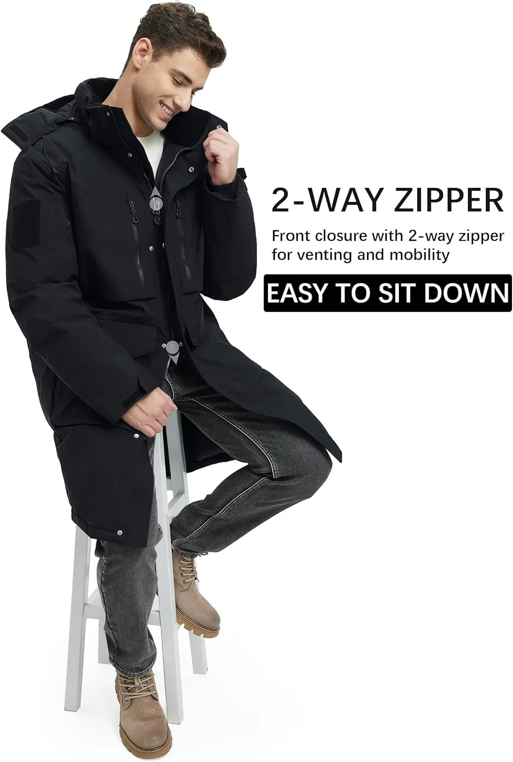 Winter Coats For Men Winter Jackets Water Resistant Warm Thicken Parka Puffer Coat Long Down Jacket