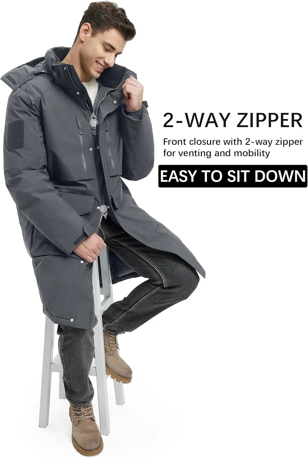 Winter Coats For Men Winter Jackets Water Resistant Warm Thicken Parka Puffer Coat Long Down Jacket