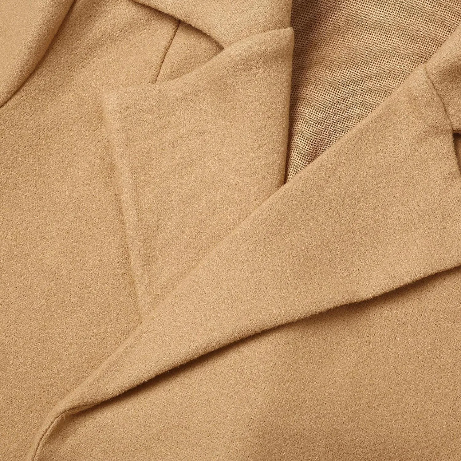 Women 2024 Fall Winter Pea Coats Notched Lapel Slim Fit Mid-Long Overcoats Long Sleeve Elegant Belted Trench Coat