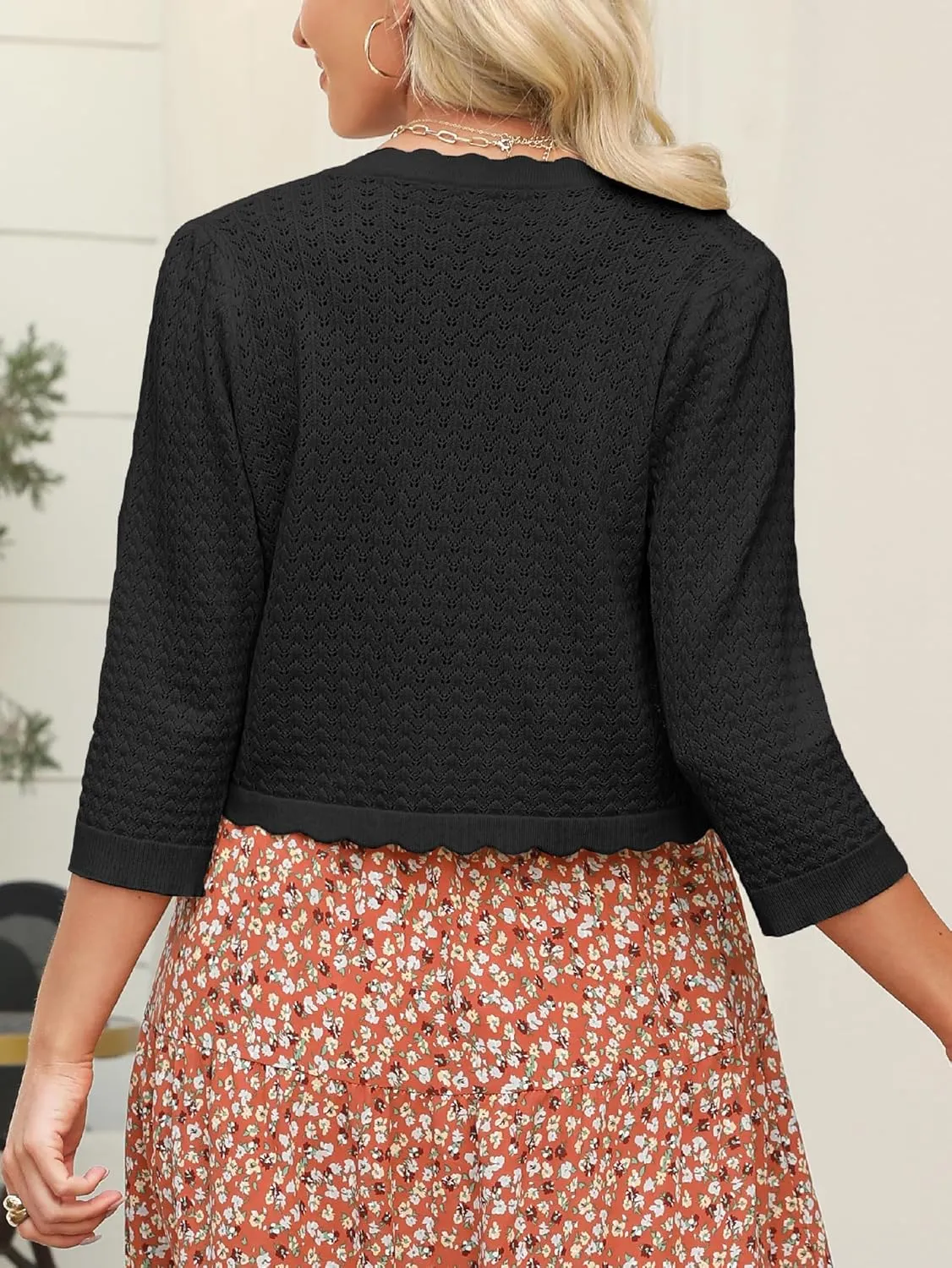 Women's Bolero Shrugs Cropped Cardigan Sweaters Open Front Sweaters Lightweight Shrugs for Dresses