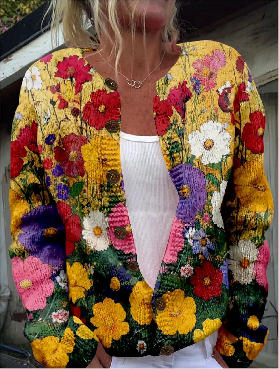 Women's Cable Knit Cardigan Open Front Crochet Button Down Long Sleeve Warm Cardigan Sweaters Fall Winter Coat
