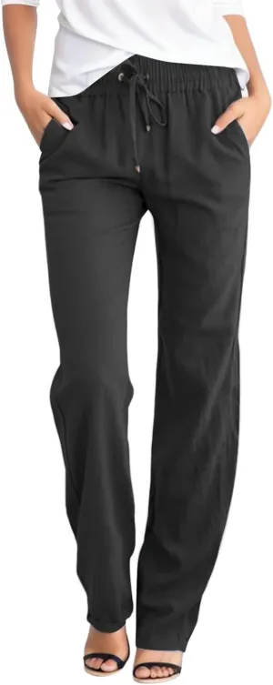 Women's Fleece Lined Pants Winter on Business Capris with Pockets Water Resistant Water Resistant