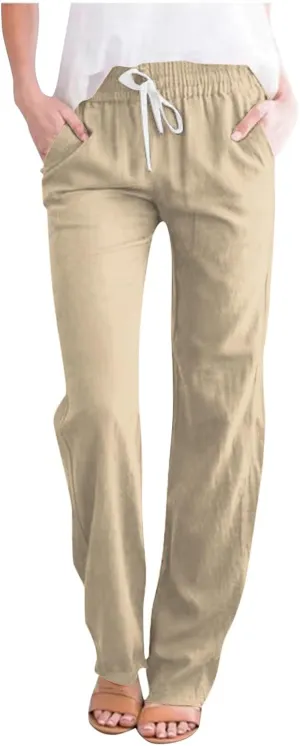 Women's Fleece Lined Pants Winter on Business Capris with Pockets Water Resistant Water Resistant