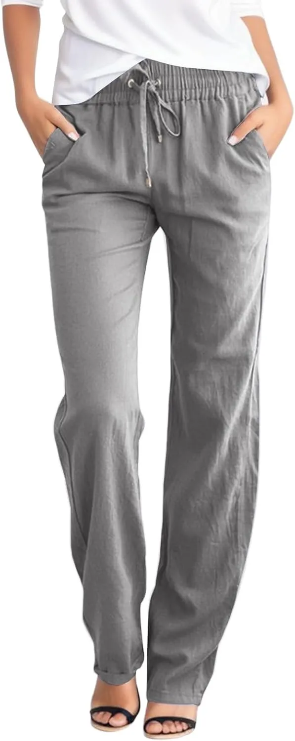 Women's Fleece Lined Pants Winter on Business Capris with Pockets Water Resistant Water Resistant