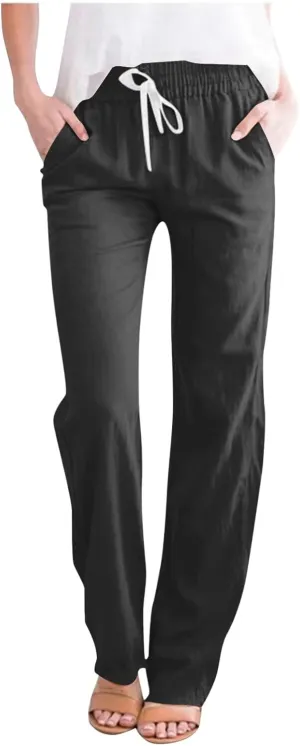 Women's Fleece Lined Pants Winter on Business Capris with Pockets Water Resistant Water Resistant