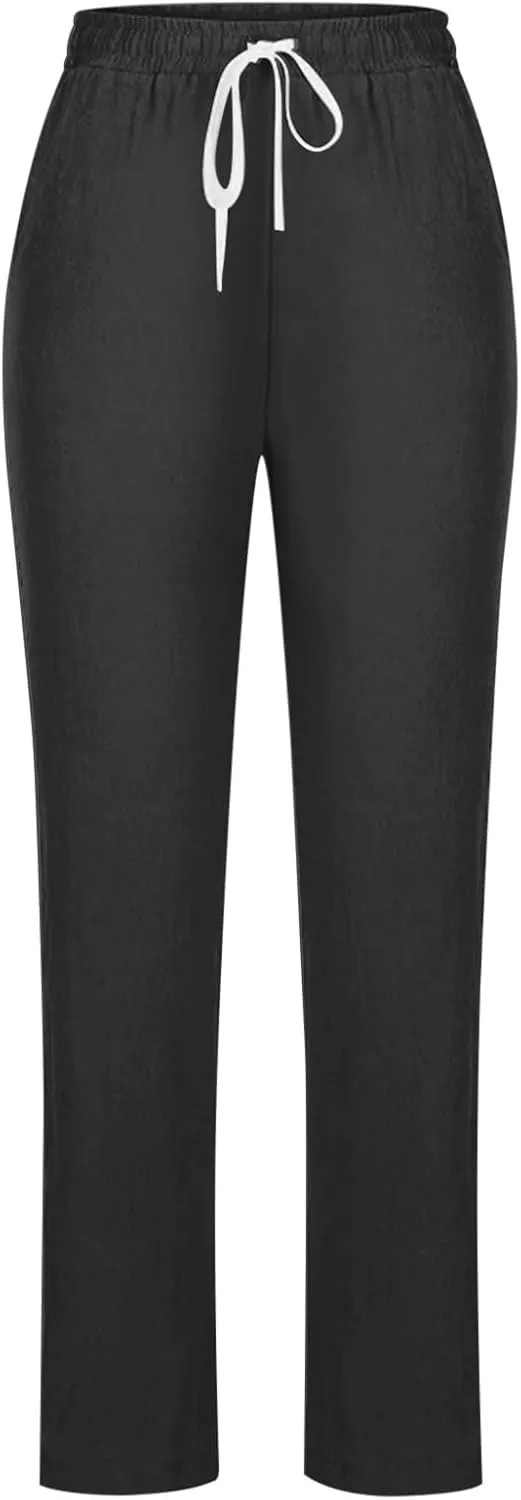 Women's Fleece Lined Pants Winter on Business Capris with Pockets Water Resistant Water Resistant