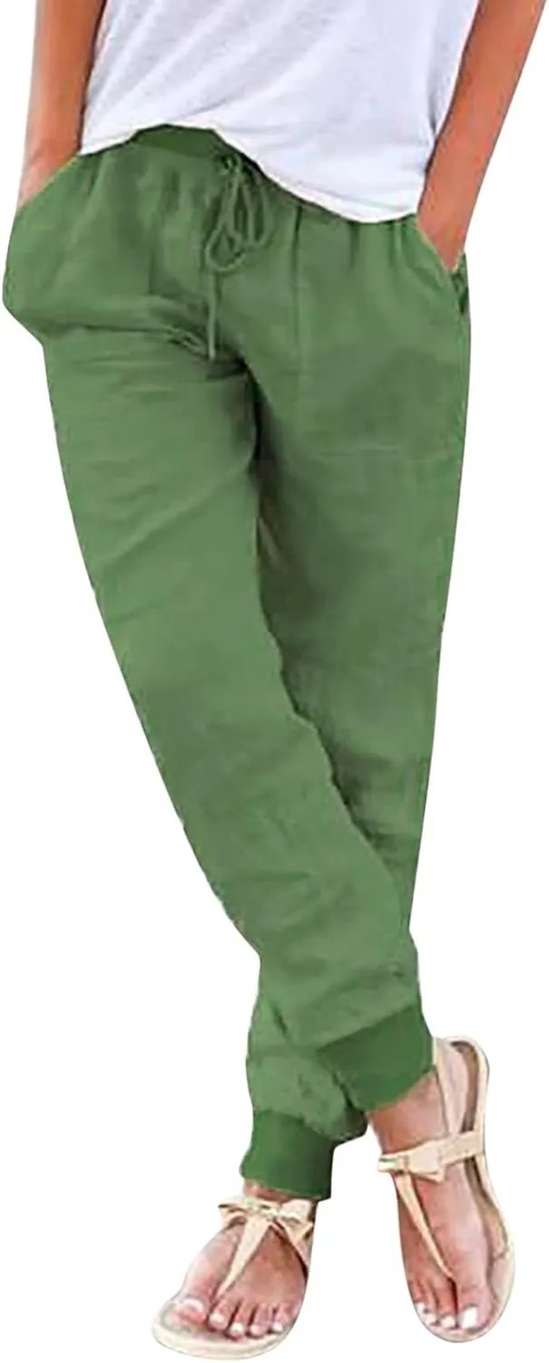 Women's Fleece Lined Pants Winter on Business Capris with Pockets Water Resistant Water Resistant