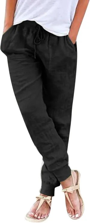 Women's Fleece Lined Pants Winter on Business Capris with Pockets Water Resistant Water Resistant