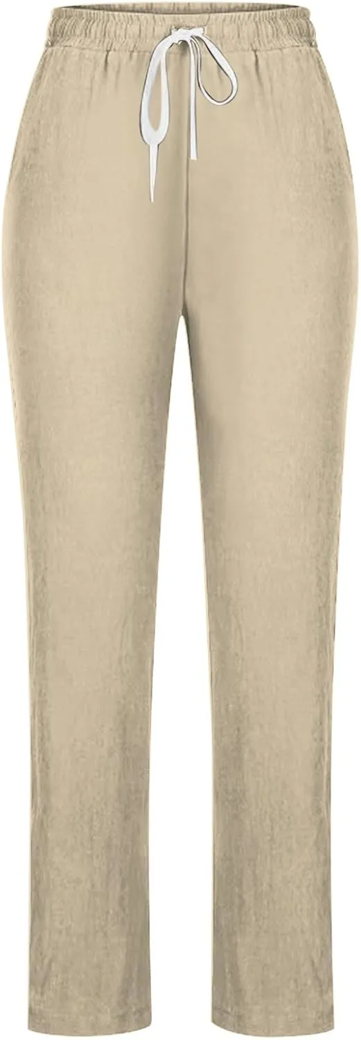 Women's Fleece Lined Pants Winter on Business Capris with Pockets Water Resistant Water Resistant