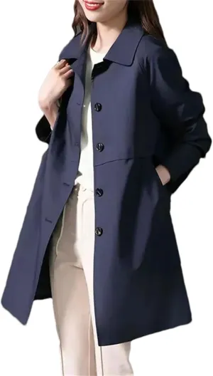 Women's Mid-Length Single-Breasted Trench Coat  Spring Jacket Casual Outerwear Work Office Coat With Lining