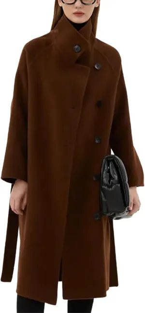 Womens Notched Lapel Collar Pea Coat Winter Wool Blend Over Coats Long Jackets trench coat