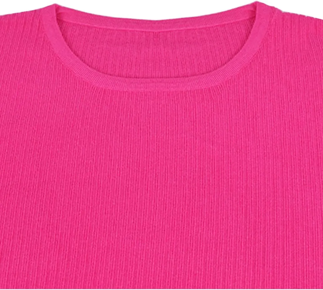 Womens Pullover Sweaters Batwing Long Sleeve Crewneck Casual Loose Knit Jumper Tops with Buttons