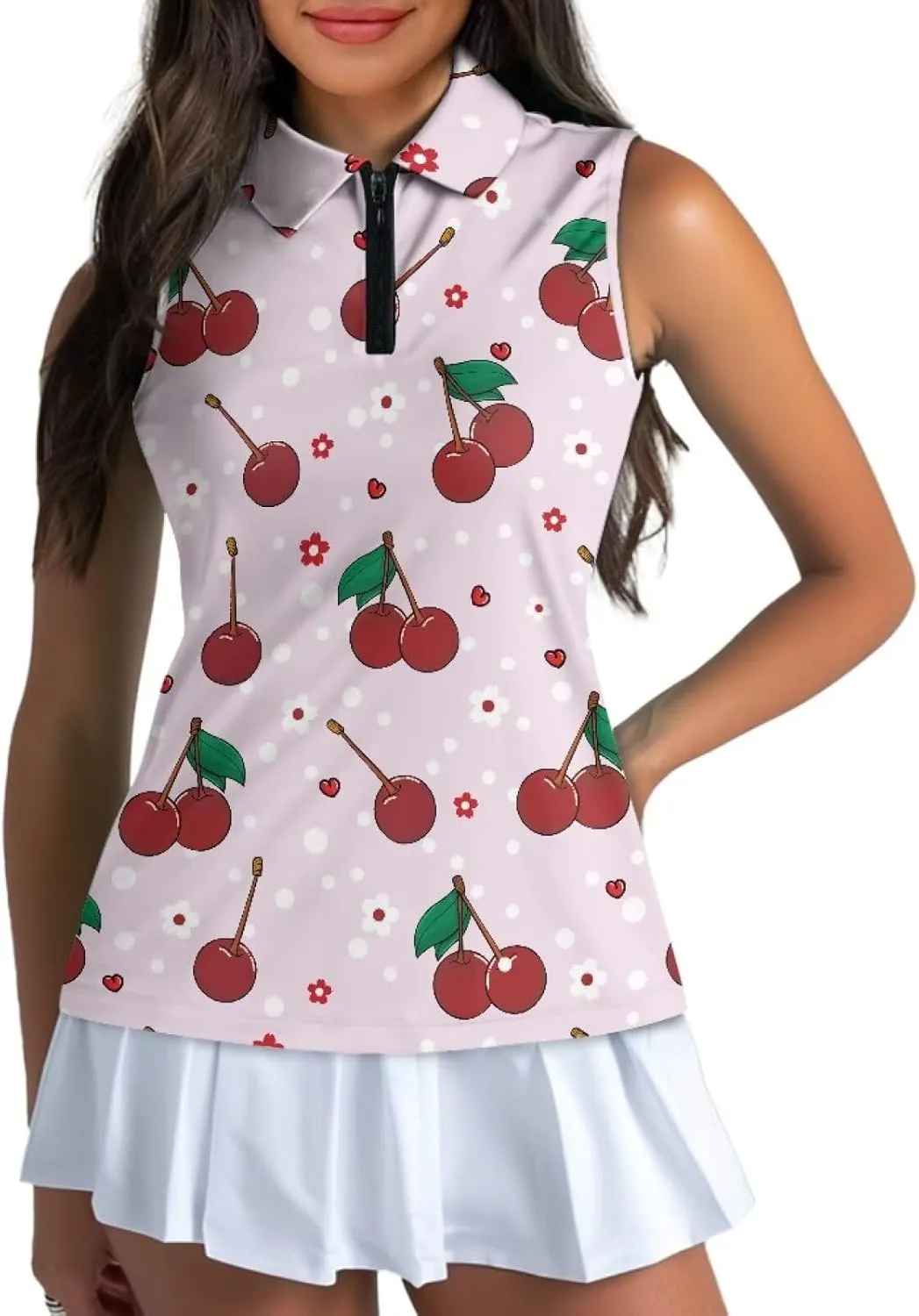 Women's Sleeveless Golf Shirt Athletic Quick Dry Tennis Shirts Breathable Slim Racerback Tank Tops