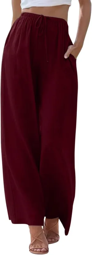 Women's Stretchy Wide Leg Palazzo Winter Baggy Sports Jeans with Pockets Water Resistant Water Resistant