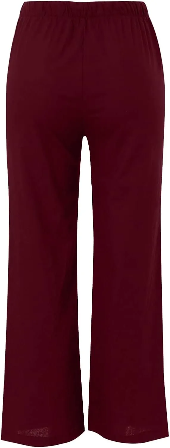 Women's Stretchy Wide Leg Palazzo Winter Baggy Sports Jeans with Pockets Water Resistant Water Resistant