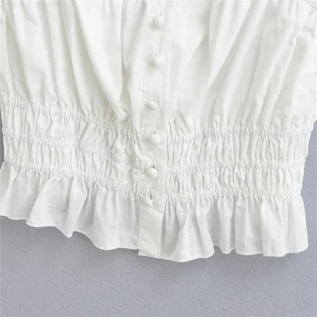 Women's Summer Sleeveless Blouse Sweetheart Casual Top With Decorative Trim Breathable Loose Fit Camisole