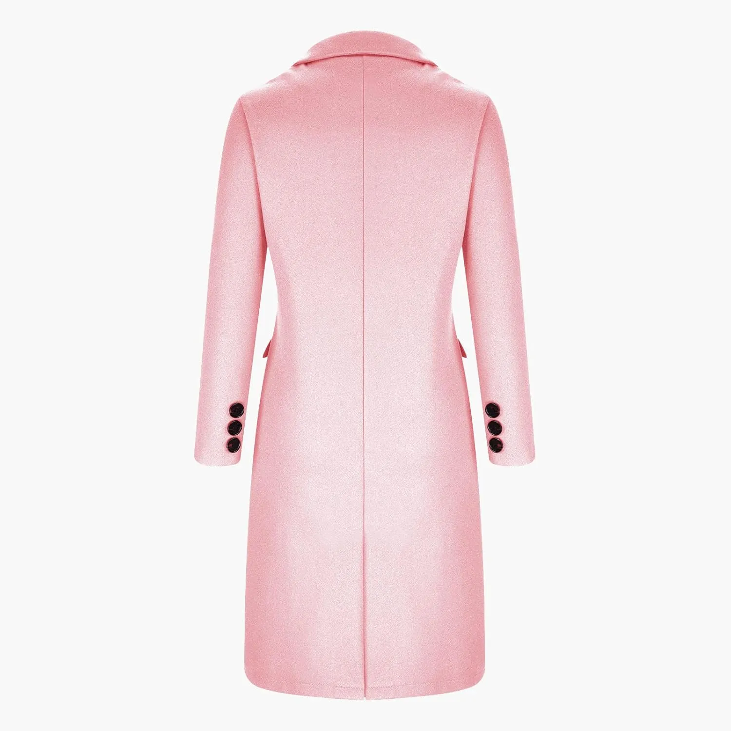 Womens Wool Coat Double Breasted Long Trench Coat 2024 Fall Winter Warm Thick Pea Coat Outerwear With Pockets
