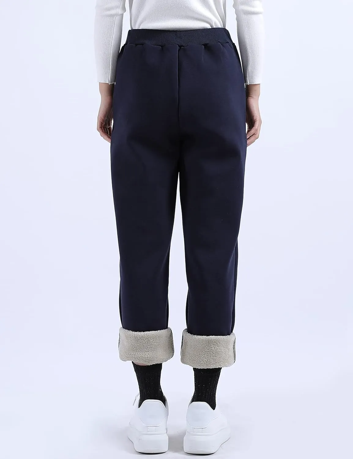 Yeokou Warm Sweatpants Womens Fleece Sherpa Lined Winter Active Running Jogger Pants