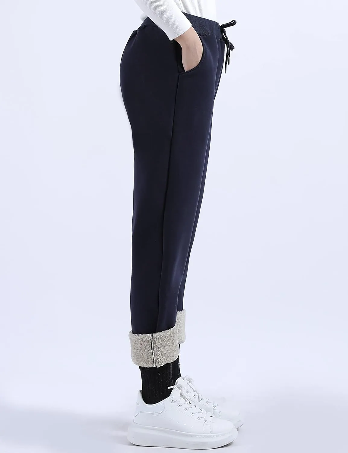 Yeokou Warm Sweatpants Womens Fleece Sherpa Lined Winter Active Running Jogger Pants